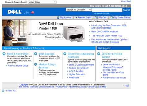 Dell In 2005 Web Design Museum