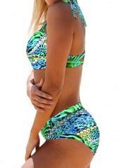 Leopard Print Halter Neck Bikini Set Rotita Usd