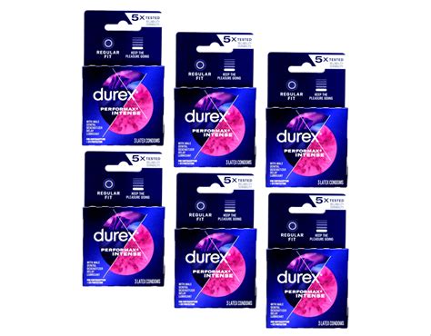 6 Pack Durex PerforMax Intense Climax Control Ultra Fine 3 Condoms Each