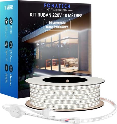 Fonatech Kit Ruban Led M V Complet En Silicone Tanche Ip