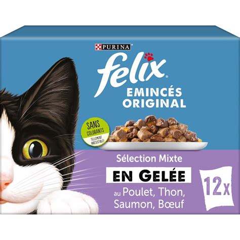 Sachets d émincés en Gelée pour chat Boeuf FELIX