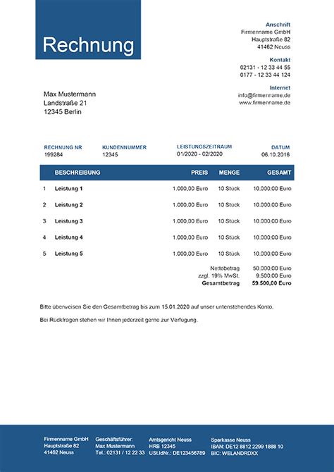 8 Hochwertig Gestaltete Rechnungsvorlagen Premium Vorlagen De