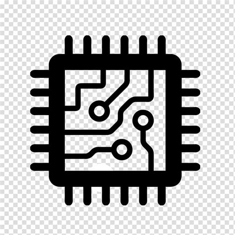 Square Black Logo Integrated Circuits Chips Central Processing Unit