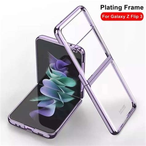 Jual Samsung Galaxy Z Flip 3 Plating Frame Case Clear Plastic Full