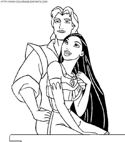 Pocahontas And John Smith Coloring Clip Art Library