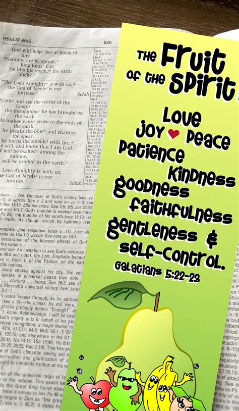 Fruit Of The Spirit Bible Bookmark Galatians 522 23 Etsy Bible