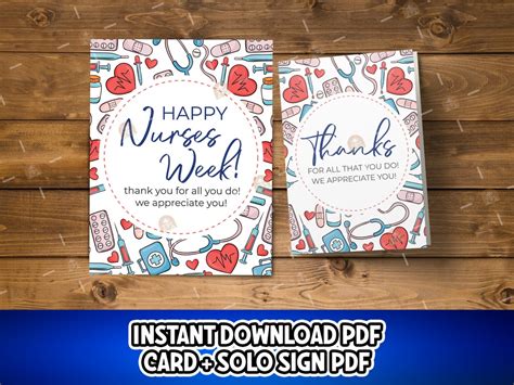 National Nurses Week Card Printable Nurse Appreciation Card Happy