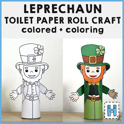 Leprechaun Toilet Paper Craft Printable St Patrick S Day Coloring