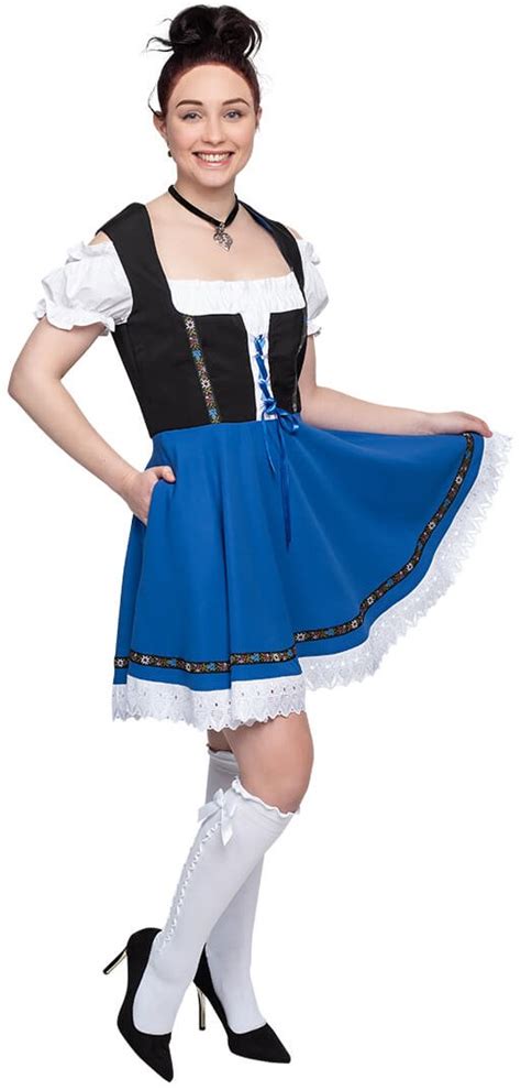 Jurkje Sexy Dirndl Blauw Zwart Luxe Kopen