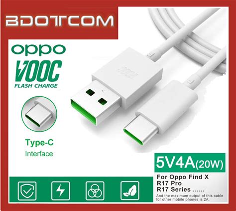 Original OPPO VOOC Fast Charging USB Type C Cable For Oppo Find X R17