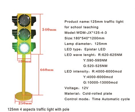 Aspects Mm Portable Mini Teaching Led Traffic Signal Light Wide