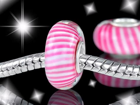 Streifen Glas Bead Rosa Wei Beads Element Aus Glas F R Armband