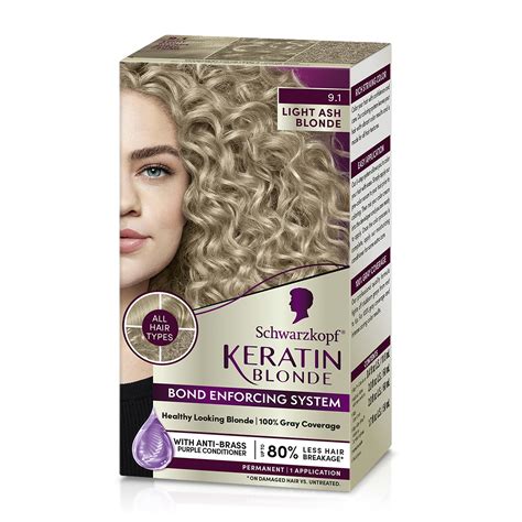 Mua Keratin Color Permanent Hair Color Cream Light Ash Blonde Kit trên Amazon Mỹ chính