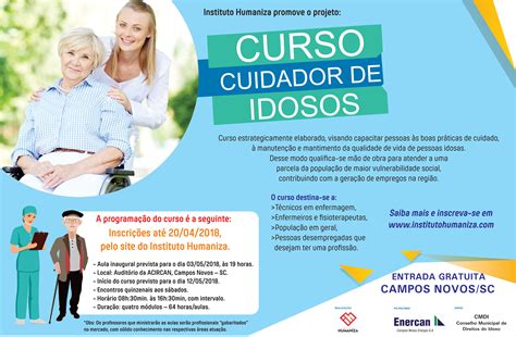 Curso de cuidador de Idosos será oferecido gratuitamente em Campos