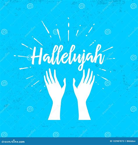 Hallelujah and Raised Hands Stock Vector - Illustration of cross ...