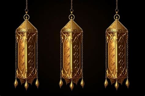 Premium Photo Oriental Lamps Arab Lanterns Hang On Gold Chains