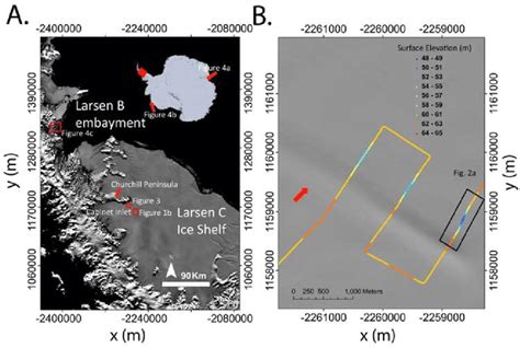 A Subsection Of Modis Moa Mosaic Detailing The Larsen C Ice Shelf