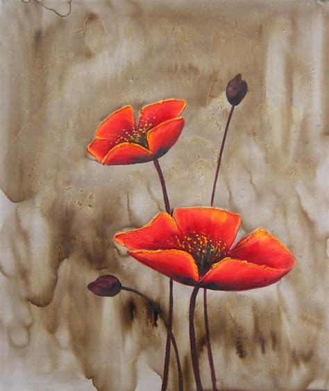 Tableau Contemporain Coquelicot Coquelicots En Peinture