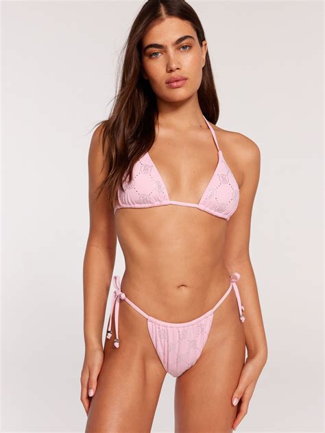 Pink Diamant Monogram Tie Side Brief Bikini Bottom Victoria S Secret Uk