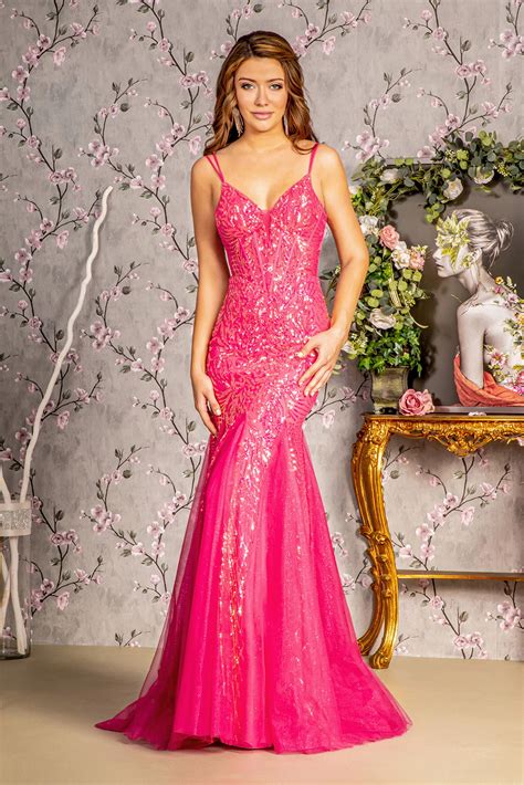 Sweetheart Mermaid Dress With Sheer Bodice Sequins GLS Collective