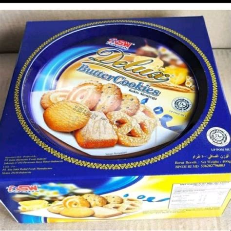 Jual ASW Delux Butter Cookies Biskuit Kaleng Kukis Mentega 350 Gram