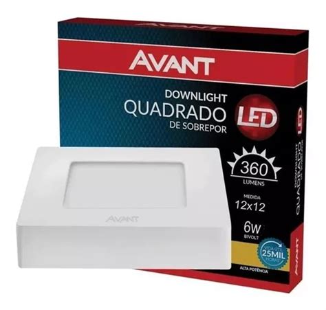 Painel Led Plafon 6w Sobrepor 12x12 3000k Quadrado Avant MercadoLivre