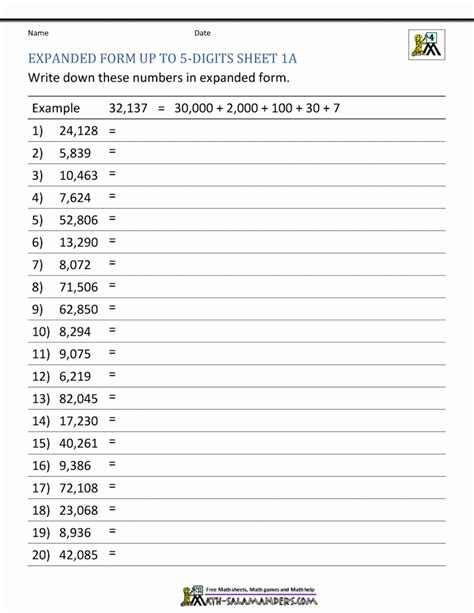 Place Value Worksheet 4th Grade Pdf Martin Lindelof