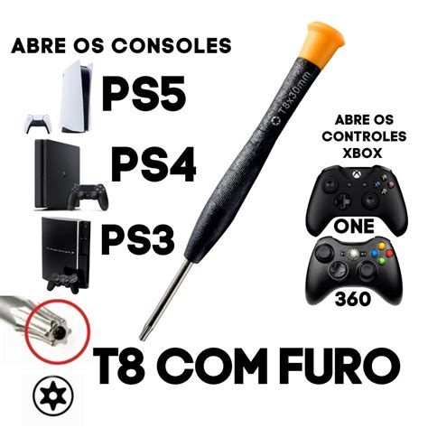 Chave Torx T8 Furo para Abrir Consoles e Controles Escorrega o Preço