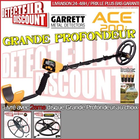 Garrett ACE 200i 2eme Disque Au Choix Metaldetector Fr