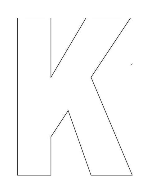 Printable Capital Letter K Outline