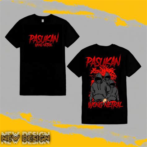 Jual T Shirt Kaos Pasukan Wong Netral Atasan Pria Wanita Bahan Premium