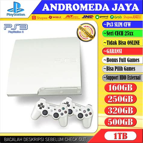 Jual PS3 SLIM CFW SERI 2500 PUTIH FULL GAMES Shopee Indonesia