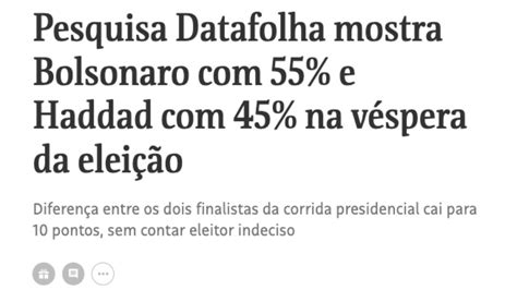 Eleições Pesquisa Datafolha Mostrava Bolsonaro Como Favorito Em 2018