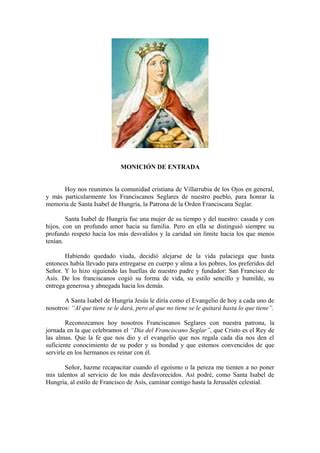 Eucaristía en honor de santa isabel de hungría PDF