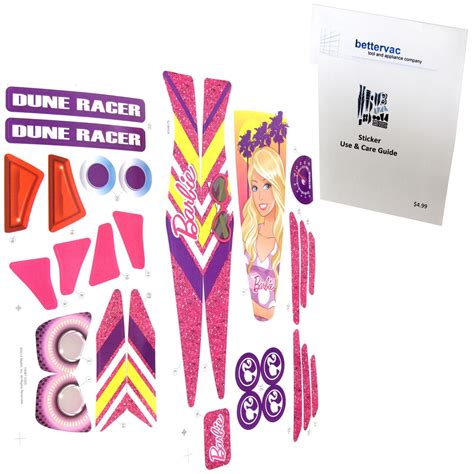 Power Wheels Y9367 Barbie Dune Racer Decal Sheet Y9367 0320 With Care Guide