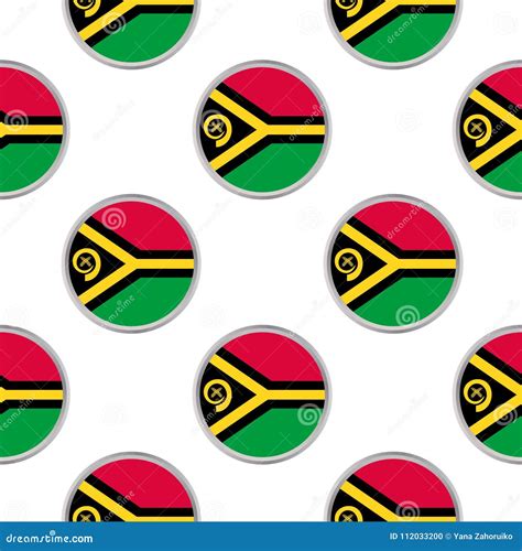 Seamless Pattern From The Circles With Flag Of Vanuatu Stock Vector