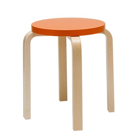 Artek Alvar Aalto Anniversary Stool E60 Four Legged Stool Orange