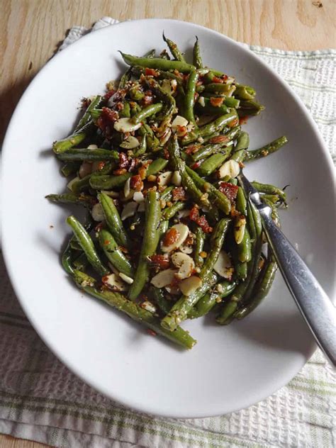 Green Beans Almondine Recipe With Bacon Savory With Soul