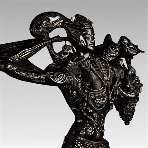 Fine Art Statue Of Masculine Black Egyptian God On A Stable Diffusion