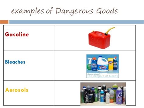 Dangerous Goods Examples