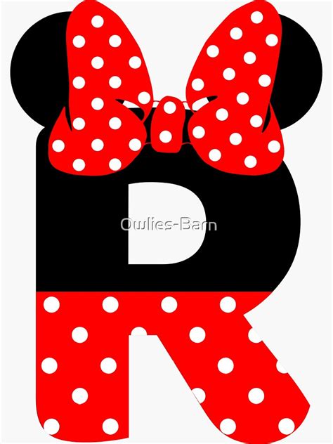 Minnie Monogram R Sticker For Sale By Owlies Barn Redbubble