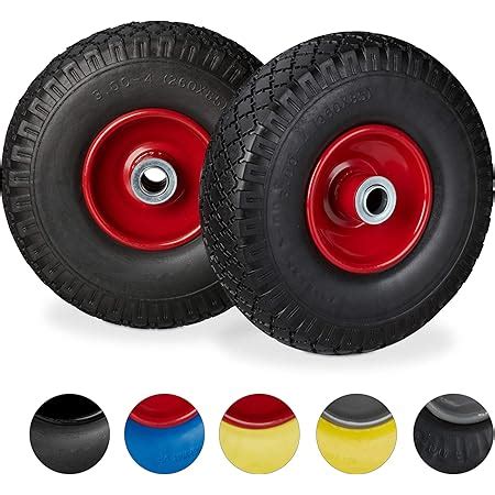 Relaxdays Hand Truck Spare Tyre Set Flatproof Solid Rubber