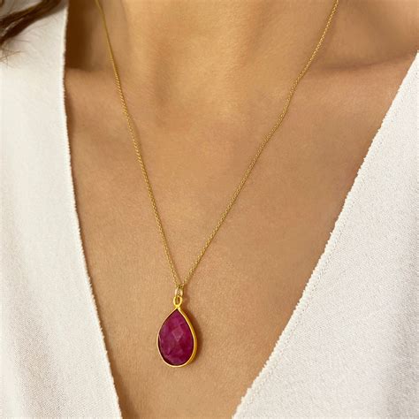 Red Ruby Necklace Real Ruby Necklace Harmony Necklace Real Etsy