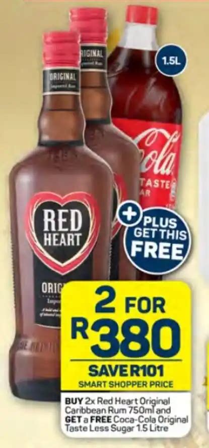 Red Heart Original Caribbean Rum Ml Coca Cola Original Taste Less