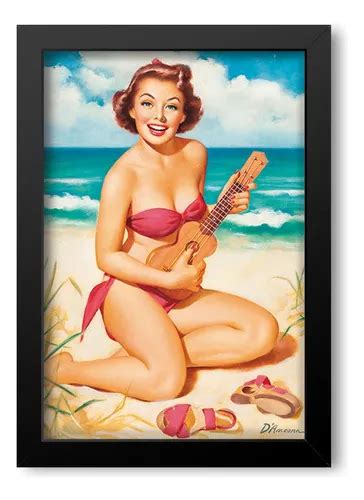 Quadro Decorativo Pin Up Na Praia Mdf X Cm Parcelamento Sem Juros