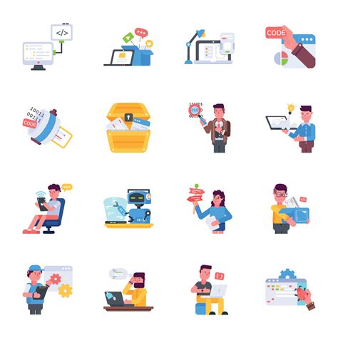 collection  development flat icons  vector art  vecteezy
