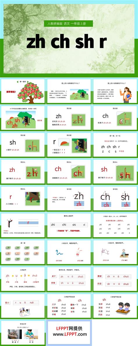 语文一年级上册汉语拼音zh ch sh r 课件PPT下载 LFPPT