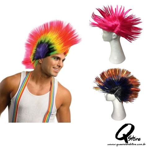 Peruca Moicano Simples Unidade Queensland Store Fantasias Perucas