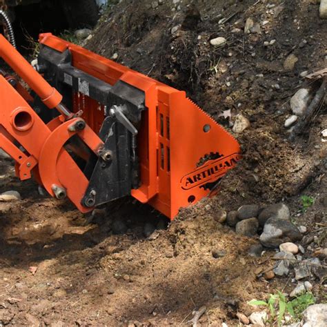 Skid Steer Quick Attach Rock Bucket Black Artillian