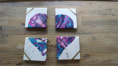 Marbling On To Coasters With Nail Polish Youtube